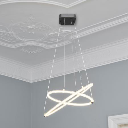 Osram Pendelleuchte Decor Celestio in Anthrazit / Transparent 3-stufige dimmbar mit warmweißem Licht - imposantes Filament-Design