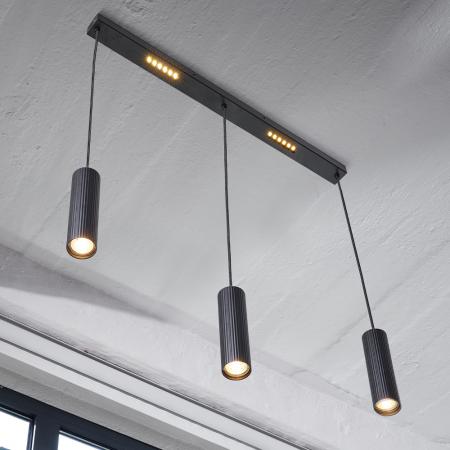 OSRAM DECOR DRUMS PENDANT LED-Pendelleuchte, 3-flammig, 3× GU10, 7,5 W, 460 lm, 3000 K, IP20, schwarz