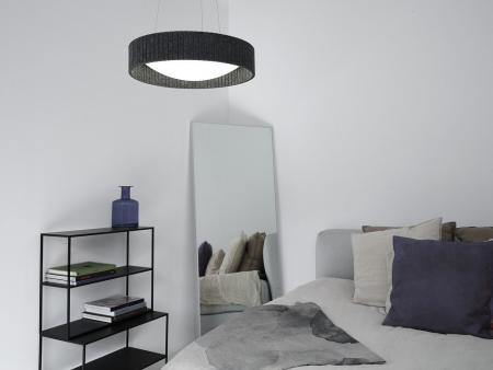 Osram Imposante Pendelleuchte Felt Cylinder aus Filz und Metall in Anthrazit mit warmweißem Licht Ø 50 cm