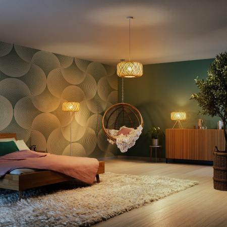 OSRAM Tischlampe Decor Bale aus Papier mit E27 Fassung beige