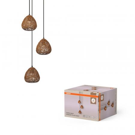 OSRAM Pendelleuchte Decor Paper Drop aus Papier in Tropfenform mit E27 Fassung beige - 3-flammig