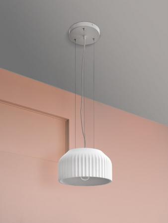 Osram Pendelleuchte Decor Plaster Routes aus Gips in Weiß mit E27 Fassung Ø 30 cm