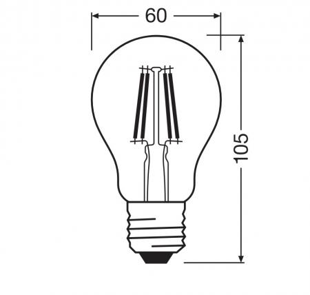 Ledvance E27 Retrofit CLASSIC LED Lampe klar 3,4W wie 40W 4000K universalweiß 840