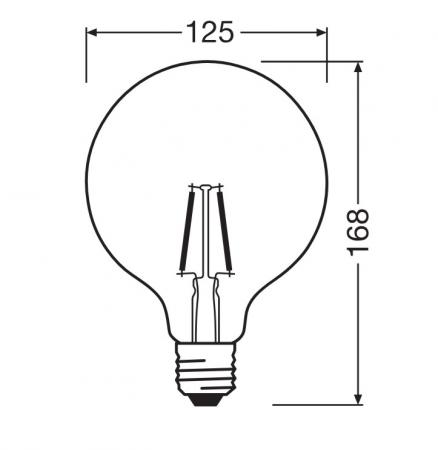 Ledvance E27 LED Kugellampe Globe 125 Classic klar 1,8W wie 25W 2700K warmweißes Licht
