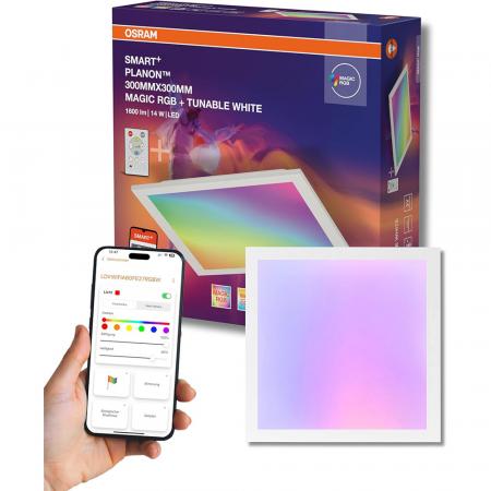 OSRAM SMART+ WiFi Planon Magic Deckenpanel RGBW 30x30cm weiß Steuerung via App oder Fernbedienung