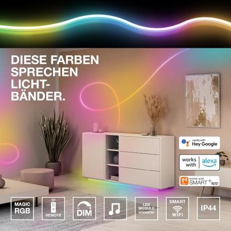 3M OSRAM LED-Streifen Smart+ Wifi Neon Flex Magic Outdoor IP44 - mit RGB und Lichteffekten, mit Fernbedienung, dimmbar