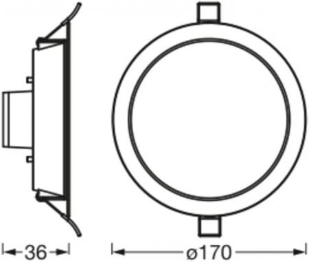Osram SMART+ Matter WiFi Recess Einbauleuchte 170mm Multicolor - leistungsstark - Einbaudurchmesser 145 mm, Einbautiefe 70,0 mm