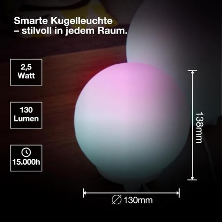 OSRAM Smart+ WiFi Tischleuchte Ball Magic Mini RGBW USB 13cm