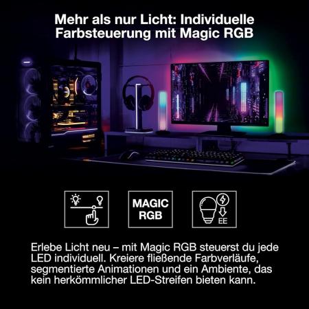 3M OSRAM Smart+ WiFi Flex LED-Streifen COB Magic RGB Remote Control Indoor IP20 - WiFi- und Fernbedienungssteuerung möglich - Anschluß an Netzspannung mit Stecker