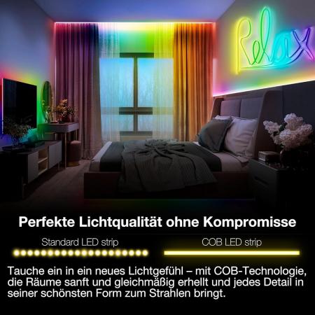 3M OSRAM Smart+ WiFi Flex LED-Streifen COB Magic RGB Remote Control Indoor IP20 - WiFi- und Fernbedienungssteuerung möglich - Anschluß an Netzspannung mit Stecker