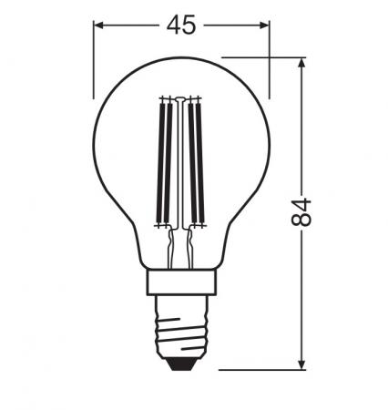 Ledvance E14 LED Filament Tropfenlampe Classic P60 klar 5,9W wie 60W 3000K warmweißes Licht