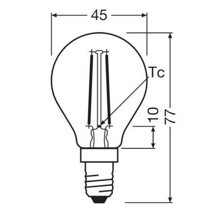 Ledvance E14 LED Tropfenlampe Classic P25 klar 2,5W wie 25W 2700K warmweißes Licht