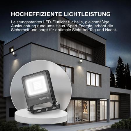 OSRAM ENDURA Flood Warm White PCR 20W 1800lm 3000K Warmweiß Ra80 110° IP65 Weiß LED-Außenstrahler