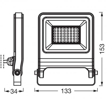 Osram Endura Flood LED 30W DG 3000K Warm Fluter Floodlight IP65 grau