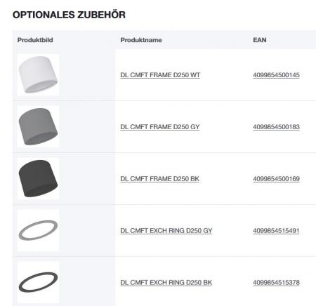 LEDVANCE DOWNLIGHT COMFORT UGR19 DL CMFT D250 P 42W ML 93040 U19 WT  Einbaudurchmesser 250mm , Einbautiefe 124mm