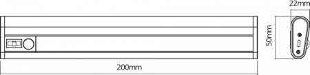 Mobile OSRAM LED Lichtleiste Linear 200 USB und Batteriebetrieb Unterbauleuchte mit Bewegungsmelder - Silber