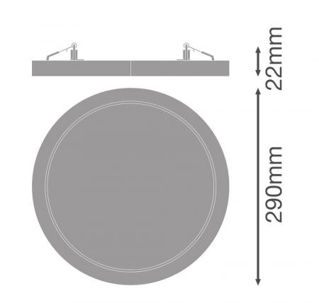 LEDVANCE DOWNLIGHT UNIVERSAL MULTI SELECT - DL UNIV D300 V 23W ML 83040 WT Weiß - Einbaudurchmesser 65…260 mm , Einbautiefe 22 mm