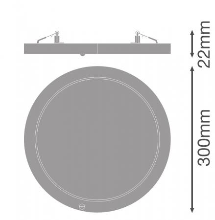 LEDVANCE DOWNLIGHT UNIVERSAL SENSOR Multi Color / Multi Lumen - DL UNIV SN D300 V 23W ML 83040 Weiß - Einbaudurchmesser 65…260  mm , Einbautiefe 22 mm