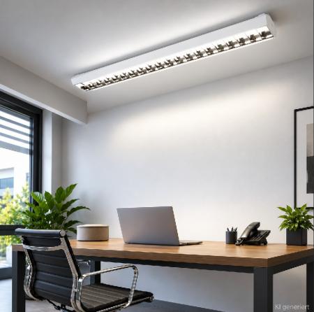 OSRAM Office Line Grid Curve LED-Büroleuchte 4000K Neutralweiß UGR<19 Click-DIM 1,2 m Weiß