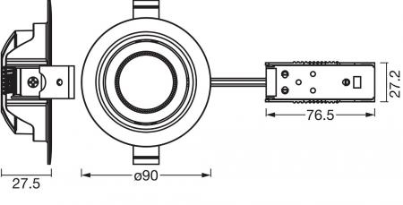 3er Set OSRAM Spot Set Recess Adjustable 4,9W 827 36° Schwarz LED Einbaustrahler - Einbaudurchmesser 75mm, Einbautiefe 40mm