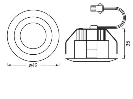Osram 5er Set LED Mini Spot 6W 3000K Schwarz Einbaulampen IP44 - Einbaudurchmesser 30mm, Einbautiefe 35mm