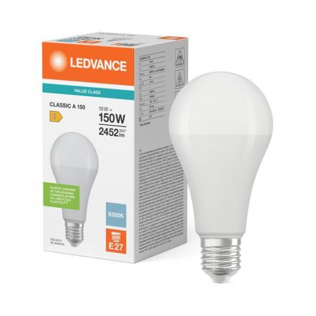 LEDVANCE LED CLASSIC A 150 V 19W wie 150W, 2452 lm, 6500K tageslichtweiß, E27, matt, nicht dimmbar