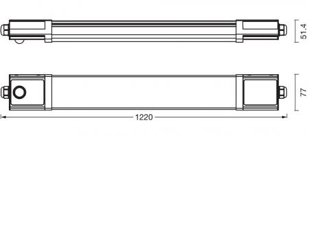 OSRAM Submarine Integrated PRO Advanced 120cm 36W Sensor CCT Thruwiring IP65 Feuchtraumleuchte - für Durchgangsverdrahtung