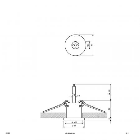 EVN 421001 Deckeneinbauleuchte Weiß rund G4 12 V AC/DC dimmbar für Sternenhimmel und Akzentbeleuchtung Einbaudurchmesser 25 mm