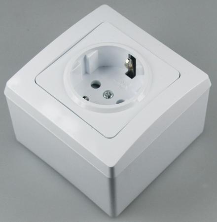 ChiliTec DELPHI Aufputz-Rahmen, weiß 80x80x45mm, mit Montagebohrung