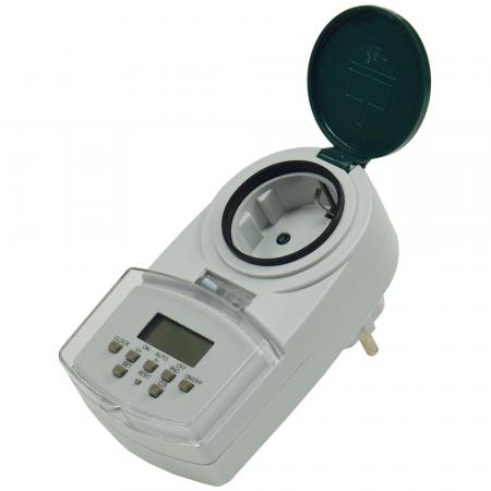 ChiliTec digitale Wochen-Zeitschaltuhr "DAZ-7" IP44, max. 2000W / 8,7A