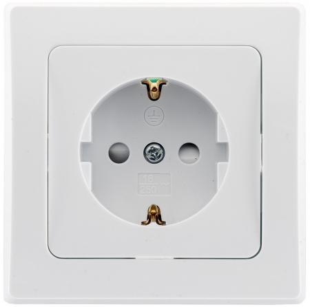 ChiliTec DELPHI Schutzkontakt-Steckdose, UP, weiß 250V~/ 16A, inkl. Rahmen, Steckanschluss