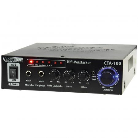 ChiliTec HiFi-Verstärker "CTA-100" 100W, schwarz 1x Line In, Betrieb 12V o. 230V