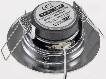 ChiliTec Decken-Einbaulautsprecher "CTE-8W" Halogen-Look, 8cm Ø, 6cm Einbau, chrom