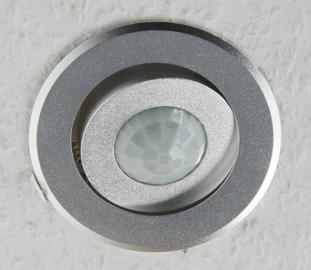 ChiliTec Decken-Einbau-Bewegungsmelder 360° Alu PIR Sensor, 6m, schwenkbar, silber