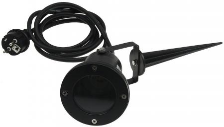 ChiliTec Gartenleuchte "CT-GS10", schwarz 230V, 1,5m Kabel+Erdspieß, GU10 Fassung
