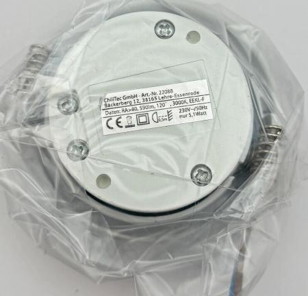 ChiliTec LED-Einbauleuchte "Flat-32" warmweiß 80x32mm, 5W, 590lm, weißes Gehäuse