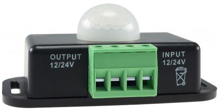 ChiliTec Bewegungsmelder 12-24V=, 6A IP20, bis 8m Reichweite, 60°, 1-10min