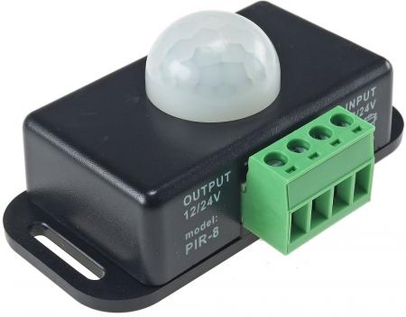 ChiliTec Bewegungsmelder 12-24V=, 6A IP20, bis 8m Reichweite, 60°, 1-10min