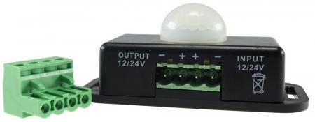 ChiliTec Bewegungsmelder 12-24V=, 6A IP20, bis 8m Reichweite, 60°, 1-10min