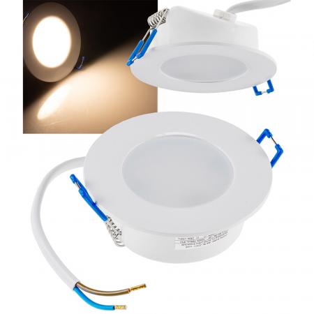 ChiliTec LED-Einbauleuchte "Flat-30 FR-R" 3000K Ø85x30mm, 5W, 460lm, IP44, rund, weiß