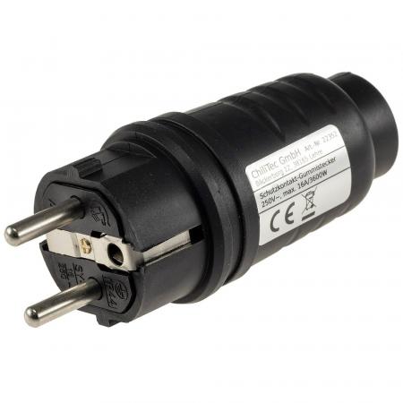 ChiliTec Schutzkontakt-Gummistecker für Außen 250V/16A, IP44
