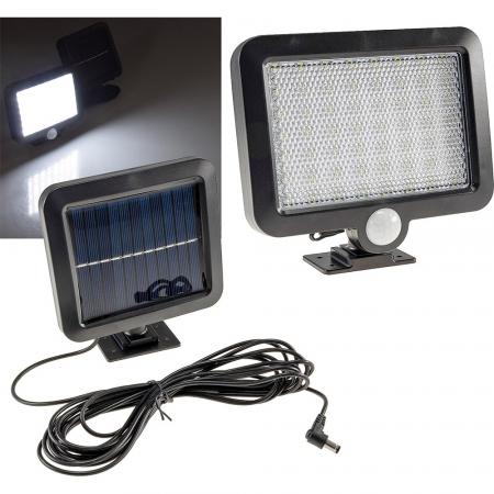 ChiliTec LED Solar Wandleuchte m. Bewegungsmelder 300lm, 6000K, Akku, externe Solarzelle