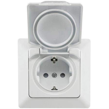 ChiliTec MILOS Schutzkontakt-Steckdose IP44 250V~/ 16A, inkl. Rahmen, UP, weiß matt