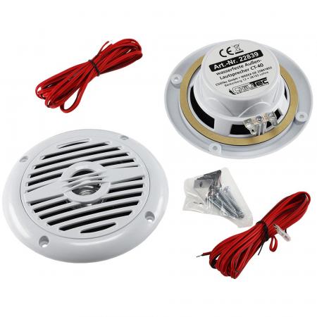 ChiliTec wasserfeste Außen-Lautsprecher "CT-40" 8 Ohm, 4", 60W, 120Hz-20KHz, PAAR