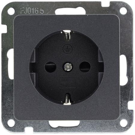 ChiliTec MILOS Schutzkontakt-Steckdose Anthrazit 250 V 16 A ohne Rahmen – 23036