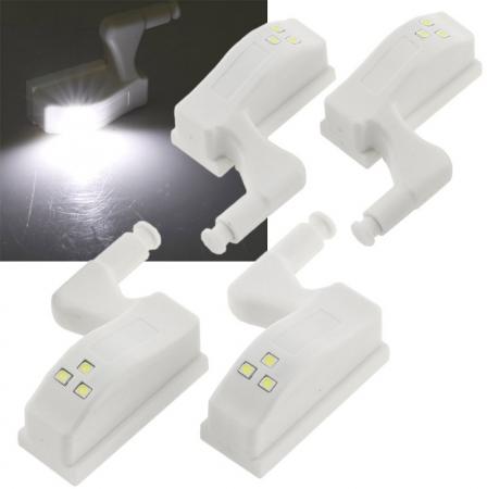 ChiliTec LED Schrankleuchte, 4er-Set Batteriebetrieb, Drucksensor für Türen