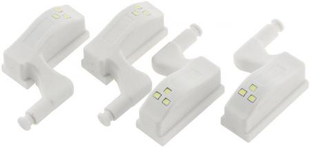 ChiliTec LED Schrankleuchte, 4er-Set Batteriebetrieb, Drucksensor für Türen