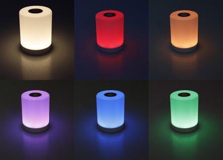 ChiliTec LED Akku-Tischleuchte mit Touch-Funktion Höhe 113mm, Warmweiß + RGB