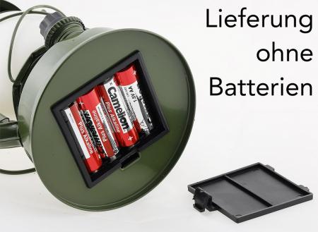 ChiliTec LED Camping Laterne "CT-CL Army" ØxH 12x23,5cm, 4x AA, warmweiß, dimmbar