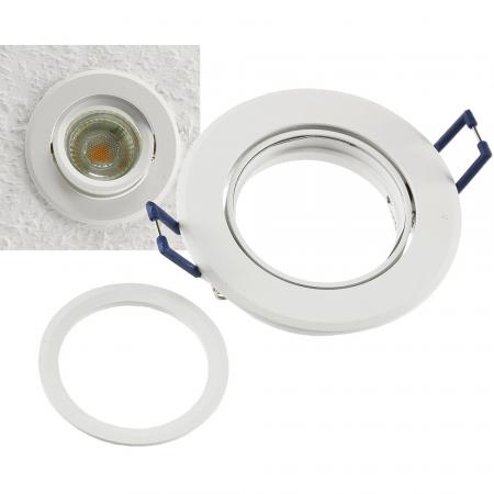 ChiliTec Einbaustrahler "CTE-84R WS" Rund Ø84mm Einbau Ø68mm, neigbar, Clip Ring